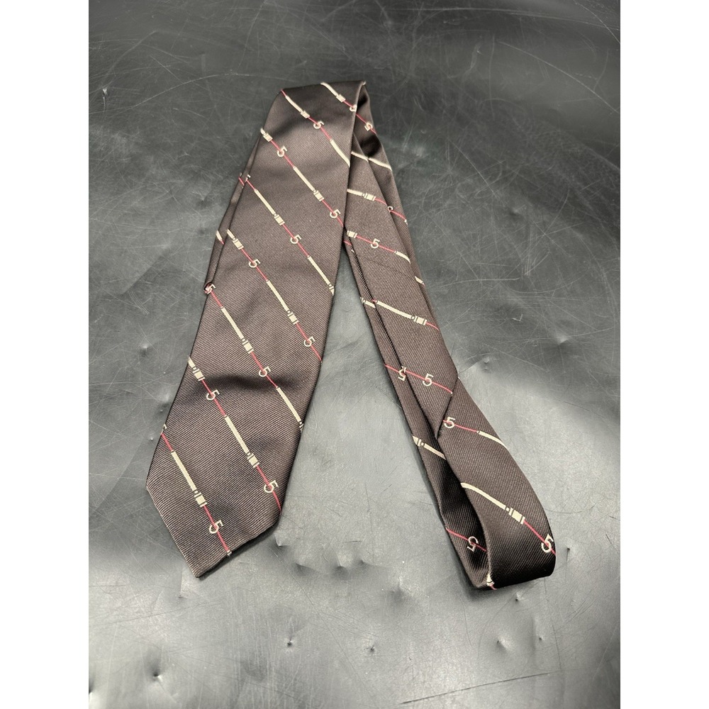 Vintage Givenchy Gentlemen Paris Logo Silk/Polyester Neck Tie Brown Pattern